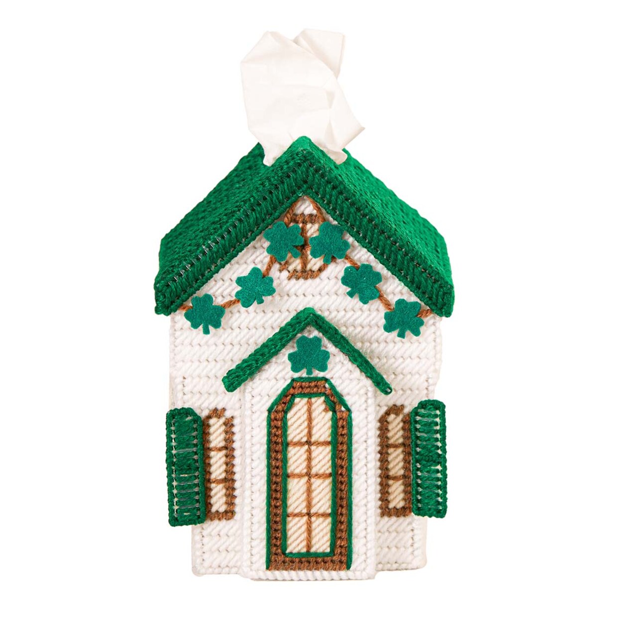 Herrschners Shamrock Shack Tissue Box - March Plastic Canvas Kit